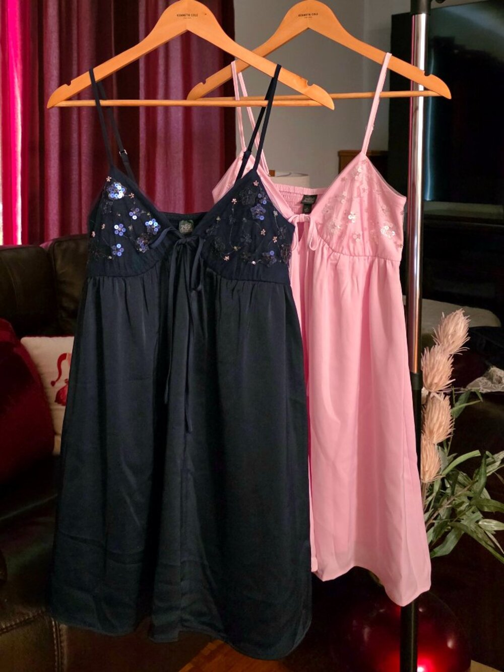 BABYDOLL-STYLE SLIP DRESS with SEQUIN EMBELLISHMENT!